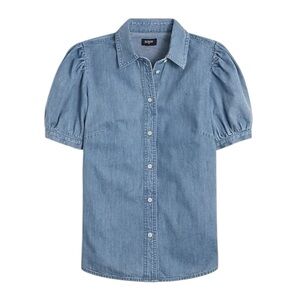 J.Crew Chambray Puff Sleeve Button-Down Shirt – Size M